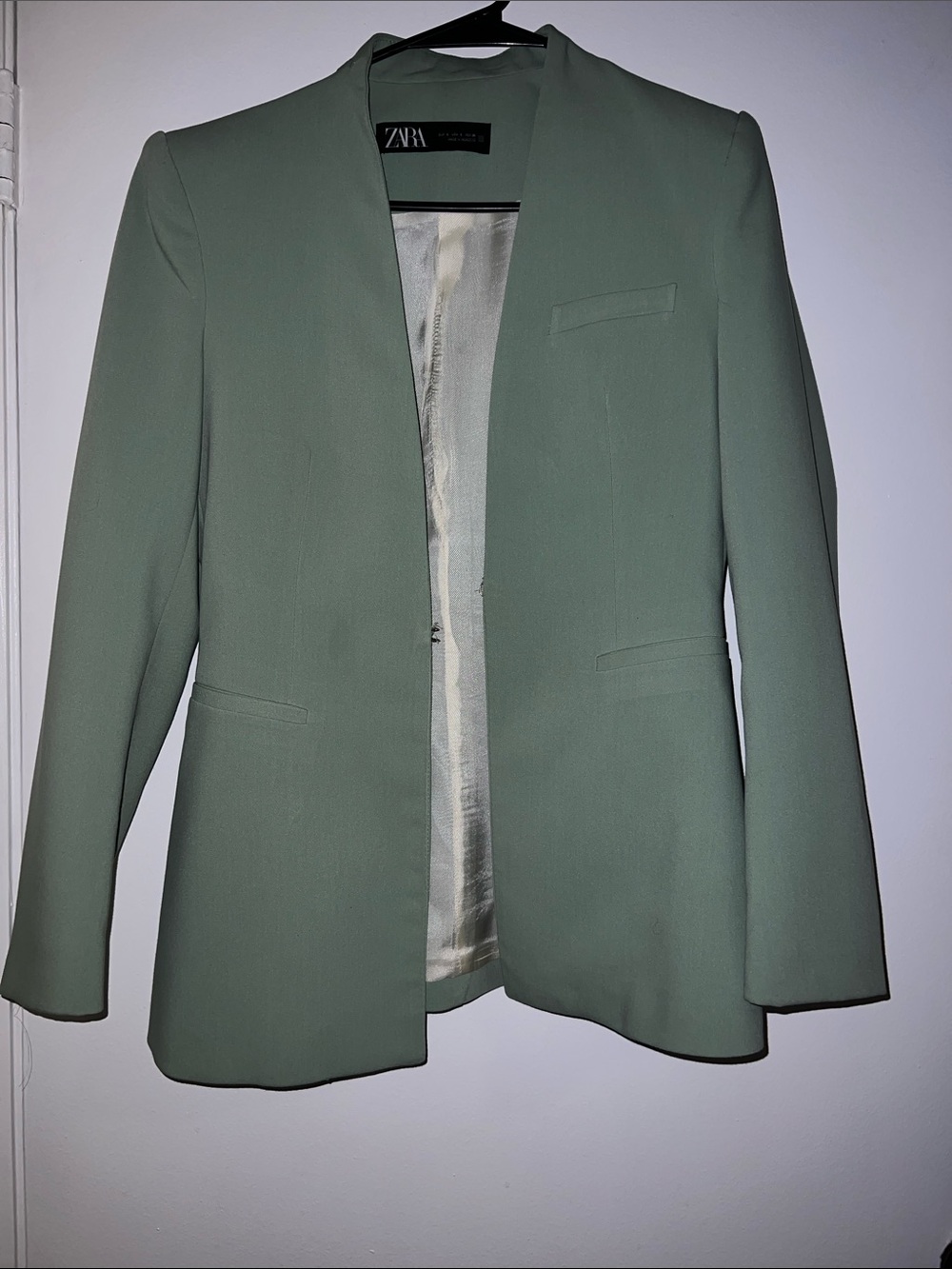 Ladies Zara Mint Green Blazer Jacket with Matching Pants